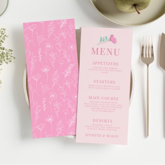 Pastel roze blauwgroen groen retro elegant bruilof