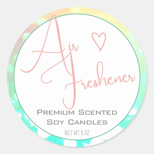 Pastel Roze Blauwgroen Modern Calligrafiescript He Ronde Sticker (Voorkant)