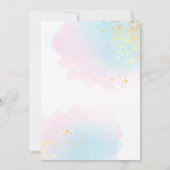 Pastel Roze Blauwgroen Waterverf Gold Virtual Wedd Kaart (Achterkant)