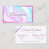 Pastel Roze Blauwgroen Waterverf Lijst Aangepaste  Visitekaartje (Voorkant / Achterkant)