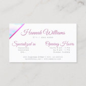 Pastel Roze Blauwgroen Waterverf Lijst Aangepaste  Visitekaartje (Achterkant)