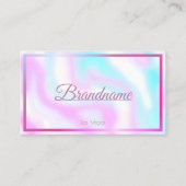 Pastel Roze Blauwgroen Waterverf Lijst Aangepaste Visitekaartje (Voorkant)