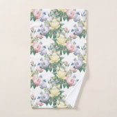 Pastel Roze Bloem Bad Handdoek Set (Handdoek)