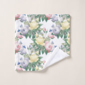Pastel Roze Bloem Bad Handdoek Set (Wasdoekje)