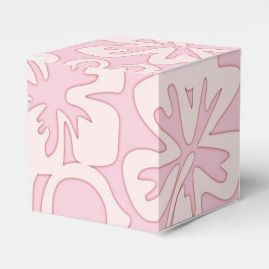 Pastel Roze Bloem Kunst Bedankdoosjes (Voorkant Zijde)