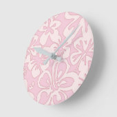 Pastel Roze Bloem Kunst Ronde Klok (Hoek)