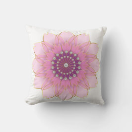 Pastel Roze Bloem met Parels Kussen