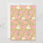 Pastel Roze Bloem Motief Duif Kaart (Achterkant)