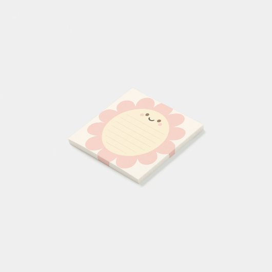 Pastel Roze Bloem Vormig Sticky Note Post It Note (Schuin)