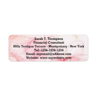 Pastel Roze Bloem Waterverf Labels