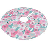 Pastel Roze Bloemen Abstract Patroon Kerstboom Rok (Gekanteld)