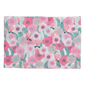 Pastel Roze Bloemen Abstract Patroon Kussensloop (Achterkant)