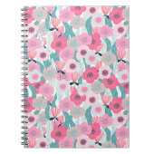 Pastel Roze Bloemen Abstract Patroon Notitieboek (Voorkant)