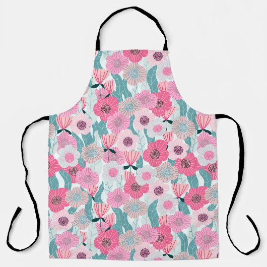 Pastel Roze Bloemen Abstract Patroon Schort (Voorkant)