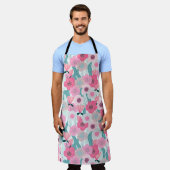 Pastel Roze Bloemen Abstract Patroon Schort (Gedragen)