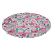 Pastel Roze Bloemen Abstract Patroon Snijplank (Hoek)