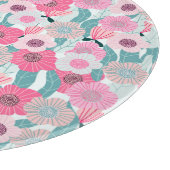 Pastel Roze Bloemen Abstract Patroon Snijplank (Hoek)