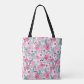 Pastel Roze Bloemen Abstract Patroon Tote Bag (Achterkant)