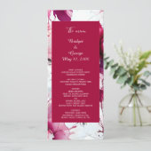 Pastel Roze Bloemen abstract roos Bruiloft Menu (Staand voorkant)