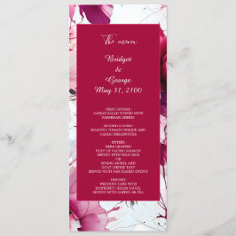 Pastel Roze Bloemen abstract roos Bruiloft Menu