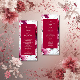 Pastel Roze Bloemen abstract roos Bruiloft Menu