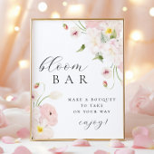 Pastel Roze Bloemen Boeket Bar Poster