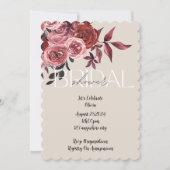 PASTEL ROZE BLOEMEN BURGUNDY BRUIDSSLUIER SAVE THE DATE (Voorkant)