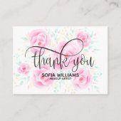 Pastel Roze Bloemen Dank u kaart meisjesachtig (Voorkant)