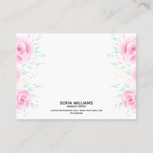 Pastel Roze Bloemen Dank u kaart meisjesachtig (Achterkant)