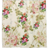 Pastel roze bloemen douchen haar douchegordijn (Voorkant)