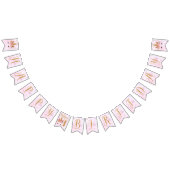 Pastel Roze  Bloemen Eenhoorn Verjaardagsfeest Vlaggetjes (Alle)