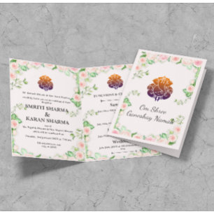Pastel Roze Bloemen Indiase bruiloft