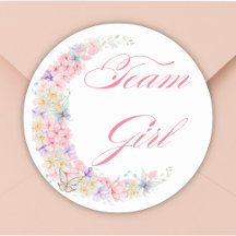 Pastel Roze Bloemen Maan Team Meisje baby shower