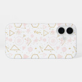Pastel Roze Bloemen Naadloos Patroon iPhone 16 Hoesje (Achterkant horizontaal)