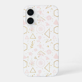 Pastel Roze Bloemen Naadloos Patroon iPhone 16 Hoesje