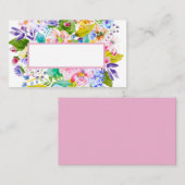 Pastel Roze Bloemen Romantische Bruiloft Plaats Ka Plaatskaartje (Voorkant / Achterkant)
