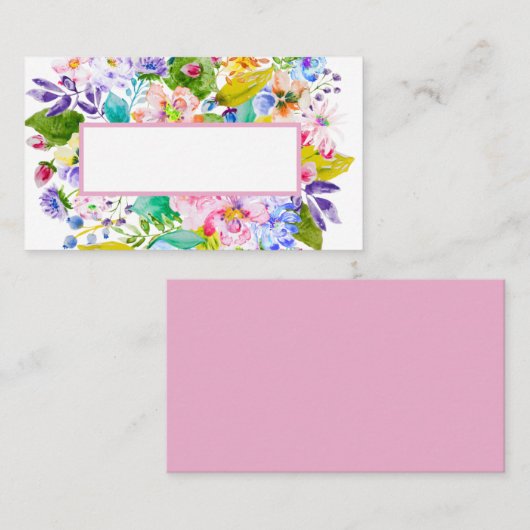 Pastel Roze Bloemen Romantische Bruiloft Plaats Ka Plaatskaartje (Voorkant / Achterkant)