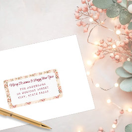 Pastel Roze Bloemen Vakantie Etiket