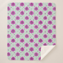 Pastel Roze Bloemen Voor Verse Botanische Decorati Sherpa Deken