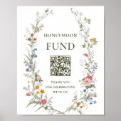 Pastel Roze Bloemen Wildflower Honeymoon Fund Poster (Voorkant)