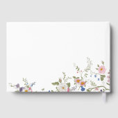 Pastel Roze Bloemen Wildflower Huwelijk Gastenboek (Achterkant)