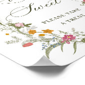 Pastel Roze Bloemen Wildflower Liefde is Zoet Poster (Hoek)