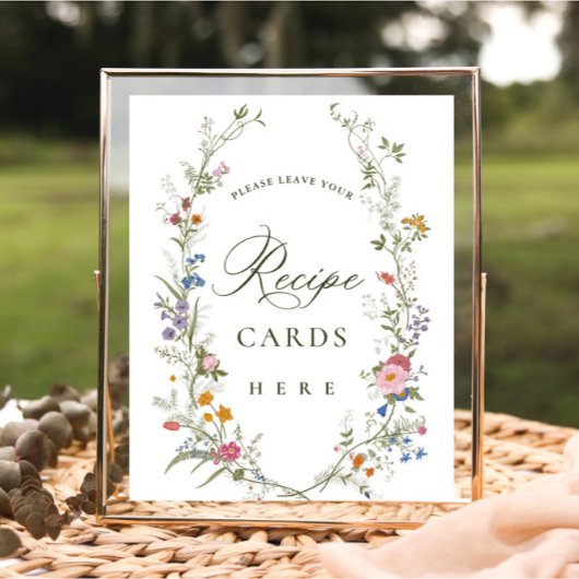 Pastel Roze Bloemen Wildflower Recept Kaarten Poster