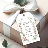 Pastel Roze Bloemen Wildflower Wedding Cadeaulabel