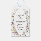 Pastel Roze Bloemen Wildflower Wedding Cadeaulabel (Voorkant)