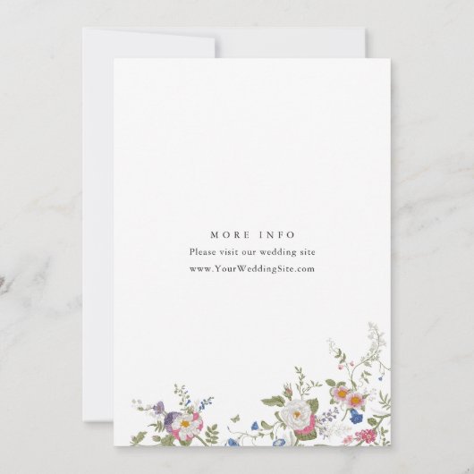 Pastel Roze Bloemen Wildflowers Engagement Party Kaart (Achterkant)