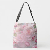 Pastel Roze Bloemen Zachte Elegante Patroon Person Crossbody Tas (Achterkant)