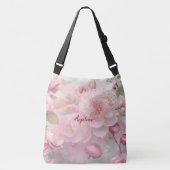 Pastel Roze Bloemen Zachte Elegante Patroon Person Crossbody Tas (Voorkant)