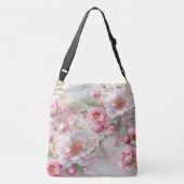 Pastel Roze Bloemen Zachte Elegante Patroon Person Crossbody Tas (Achterkant)