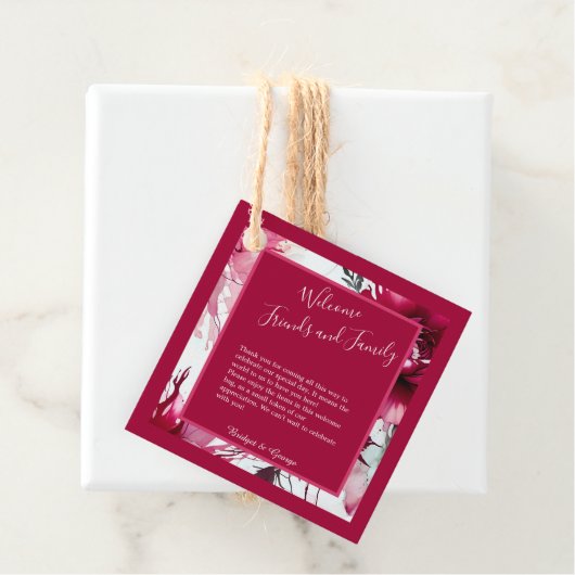 Pastel roze bloemenbruiloft abstract roos bedankjes labels (In situ)